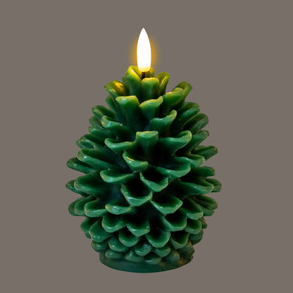 Luxe Collection Natural Glow Green Pinecone LED Wax Candle - LED from the Quanta Home collection.