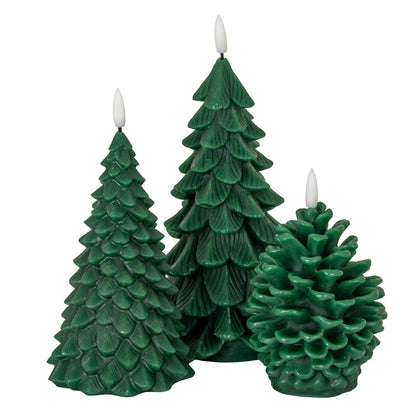 Luxe Collection Natural Glow Green Pinecone LED Wax Candle - LED from the Quanta Home collection.