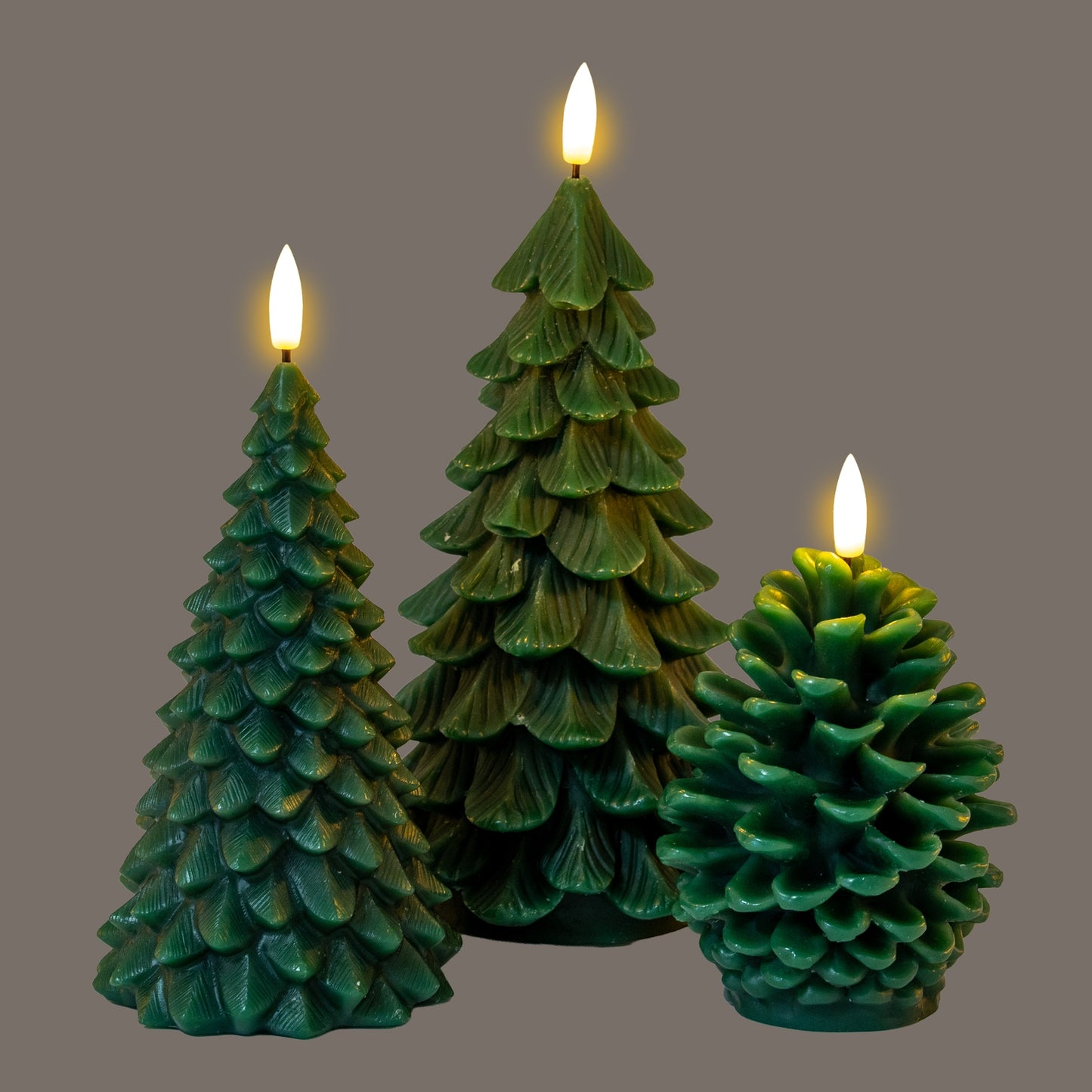 Luxe Collection Natural Glow Green Pinecone LED Wax Candle - LED from the Quanta Home collection.