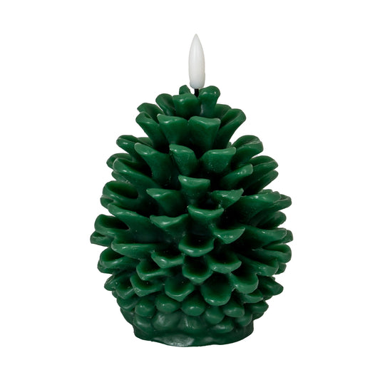 Luxe Collection Natural Glow Green Pinecone LED Wax Candle - LED from the Quanta Home collection.