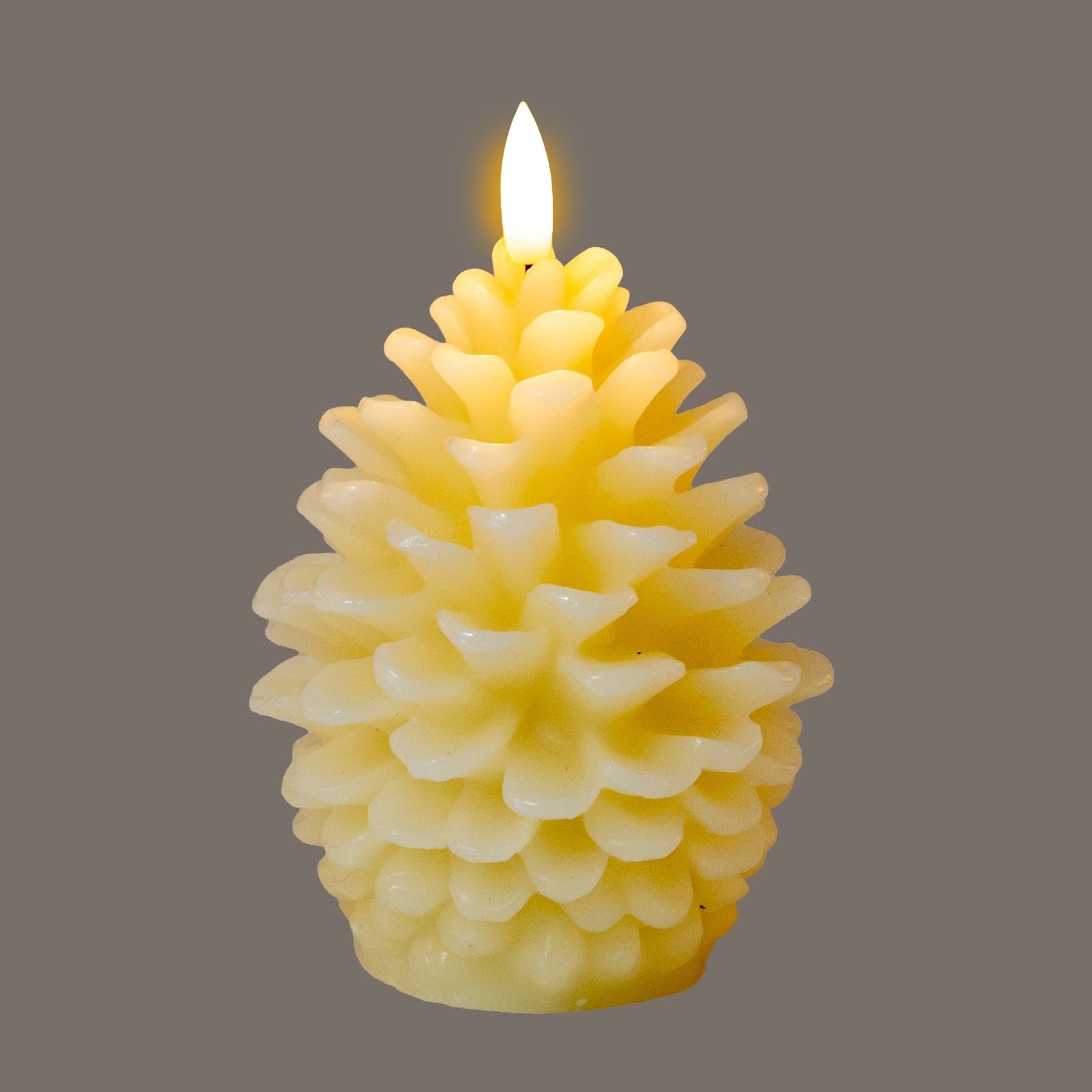 Luxe Collection Natural Glow Cream Pinecone LED Wax Candle - LED from the Quanta Home collection.