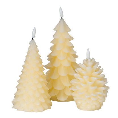 Luxe Collection Natural Glow Cream Pinecone LED Wax Candle - LED from the Quanta Home collection.