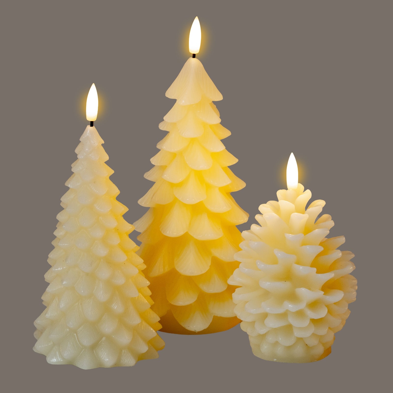 Luxe Collection Natural Glow Cream Pinecone LED Wax Candle - LED from the Quanta Home collection.