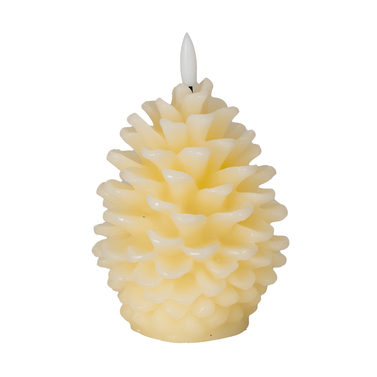 Luxe Collection Natural Glow Cream Pinecone LED Wax Candle - LED from the Quanta Home collection.