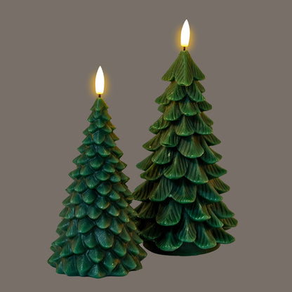 Luxe Collection Natural Glow Green Large Tree LED Wax Candle - Wax from the Quanta Home collection.