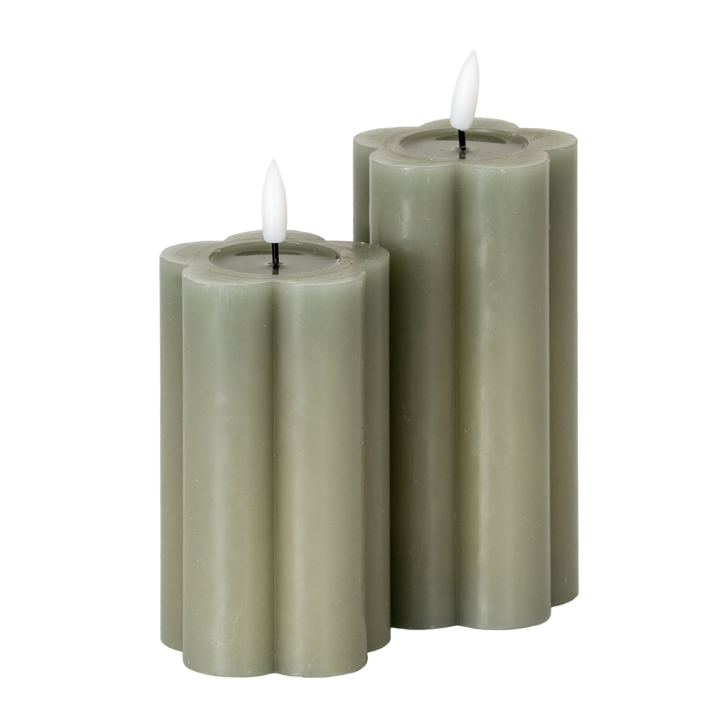 Luxe Collection Natural Glow 2.75x5 Grey Pillar LED Candle - LED from the Quanta Home collection.