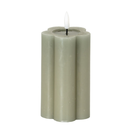 Luxe Collection Natural Glow 2.75x5 Grey Pillar LED Candle - LED from the Quanta Home collection.