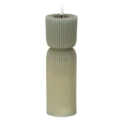 Luxe Collection Natural Glow 2.75x10 Grey Carved LED Candle - LED from the Quanta Home collection.