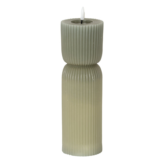 Luxe Collection Natural Glow 2.75x10 Grey Carved LED Candle - LED from the Quanta Home collection.