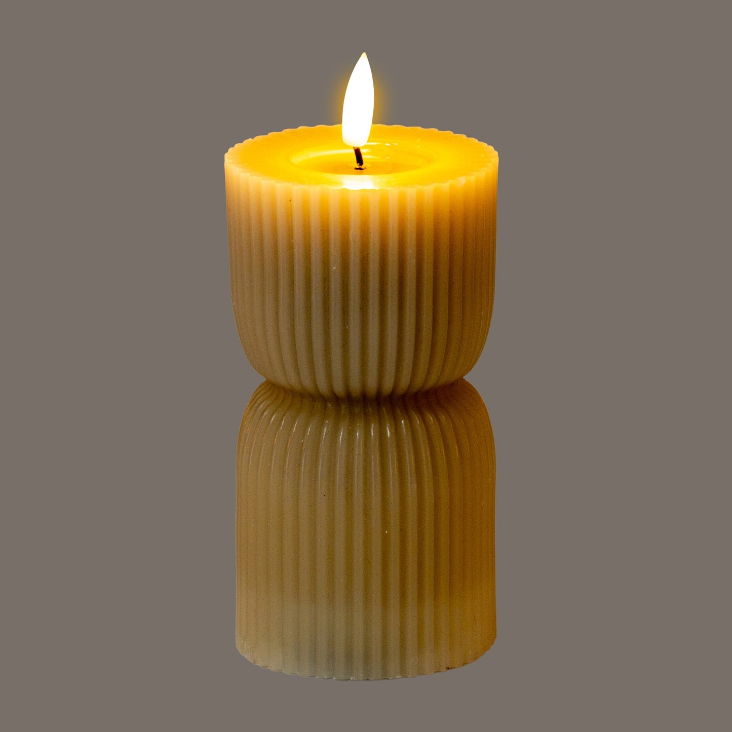 Luxe Collection Natural Glow 2.75x6 Stone Carved LED Candle - LED from the Quanta Home collection.