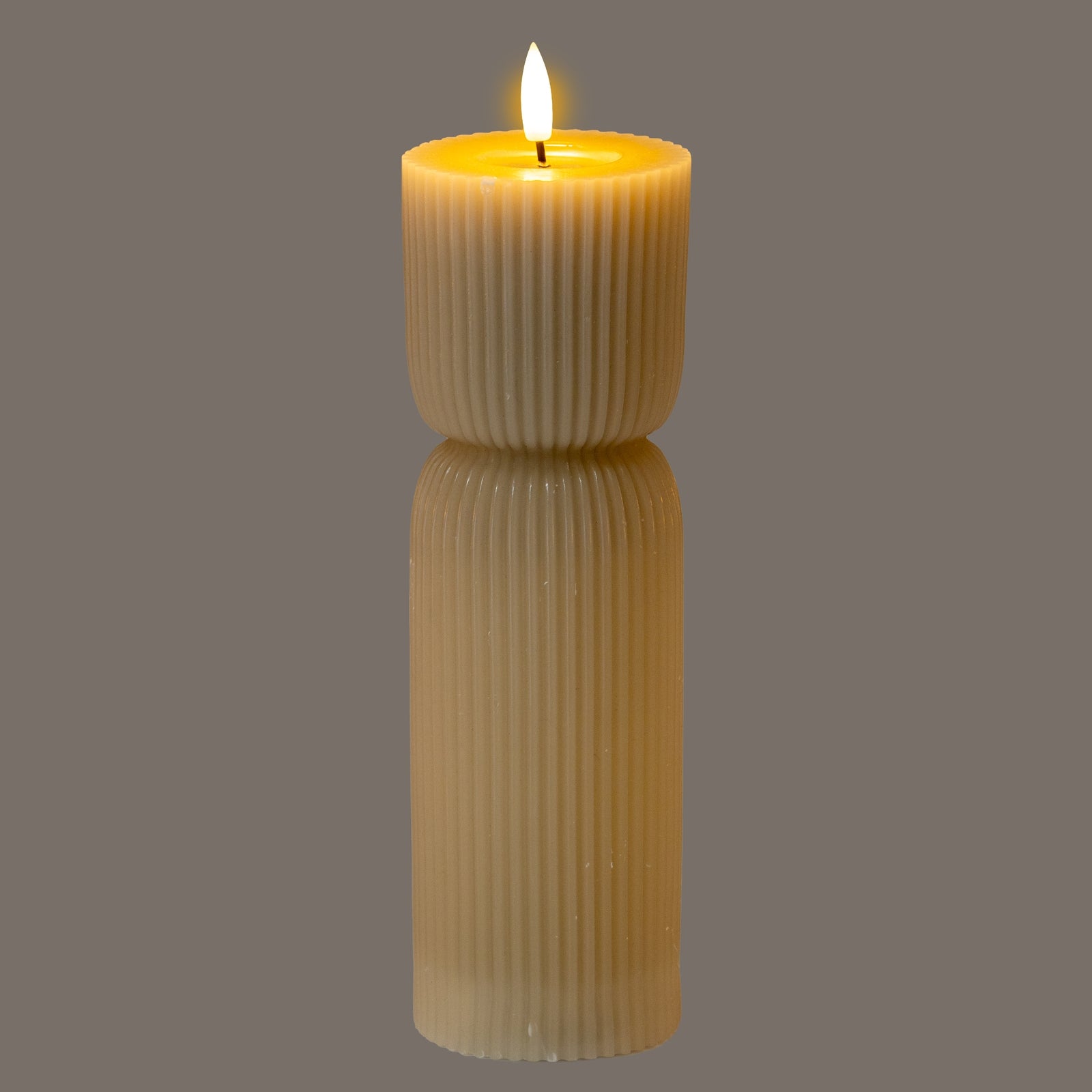 Luxe Collection Natural Glow 2.75x10 Stone Carved LED Candle - LED from the Quanta Home collection.
