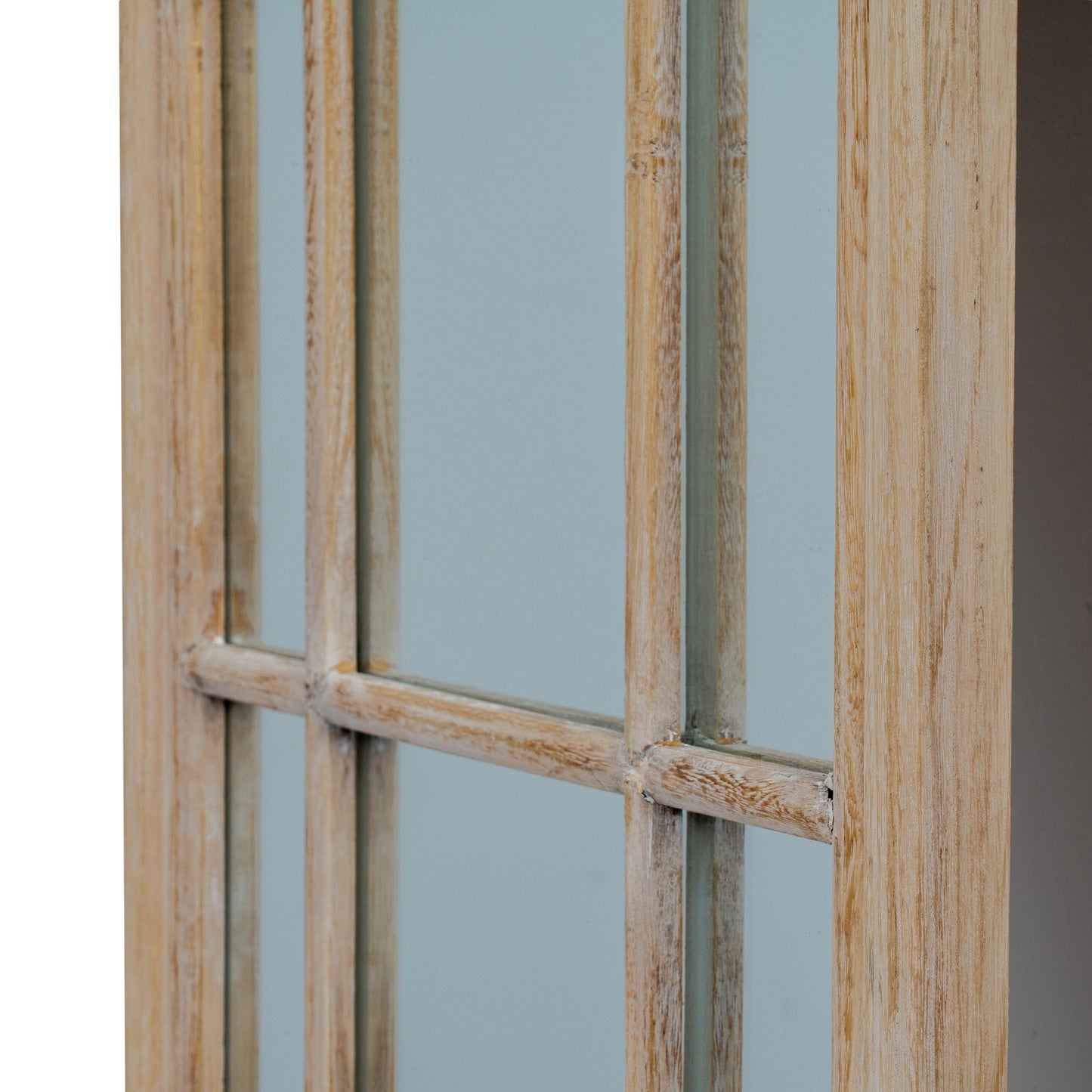 Washed Wood Tall Arched Window Mirror - Wall Mirrors from the Quanta Home collection.