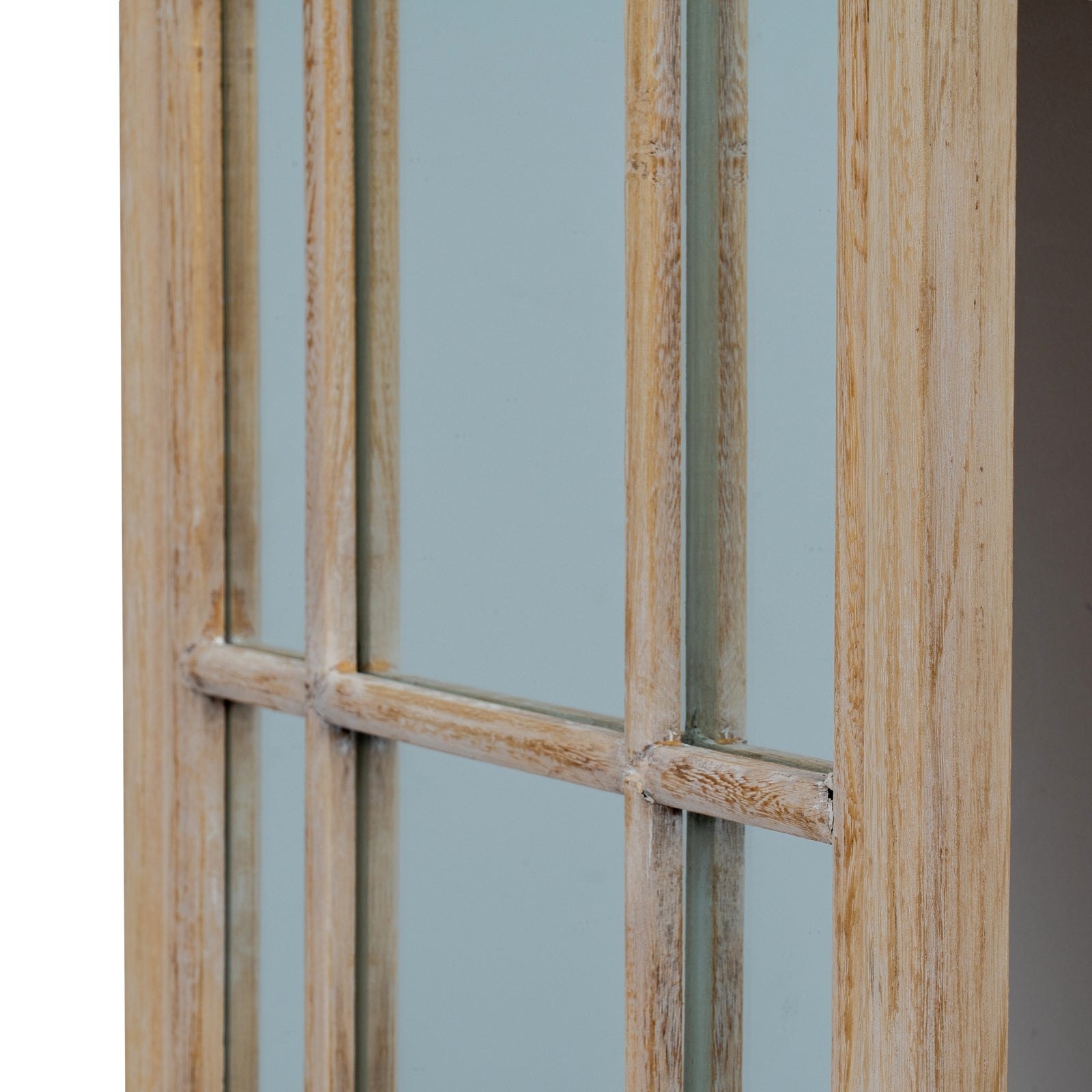 Washed Wood Tall Arched Window Mirror - Wall Mirrors from the Quanta Home collection.