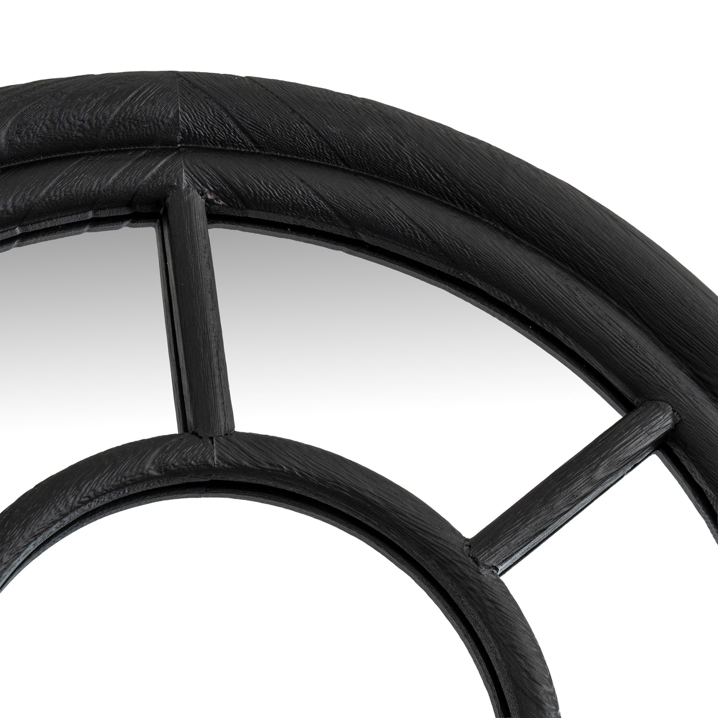 Black Wood Tall Arched Window Mirror - Wall Mirrors from the Quanta Home collection.