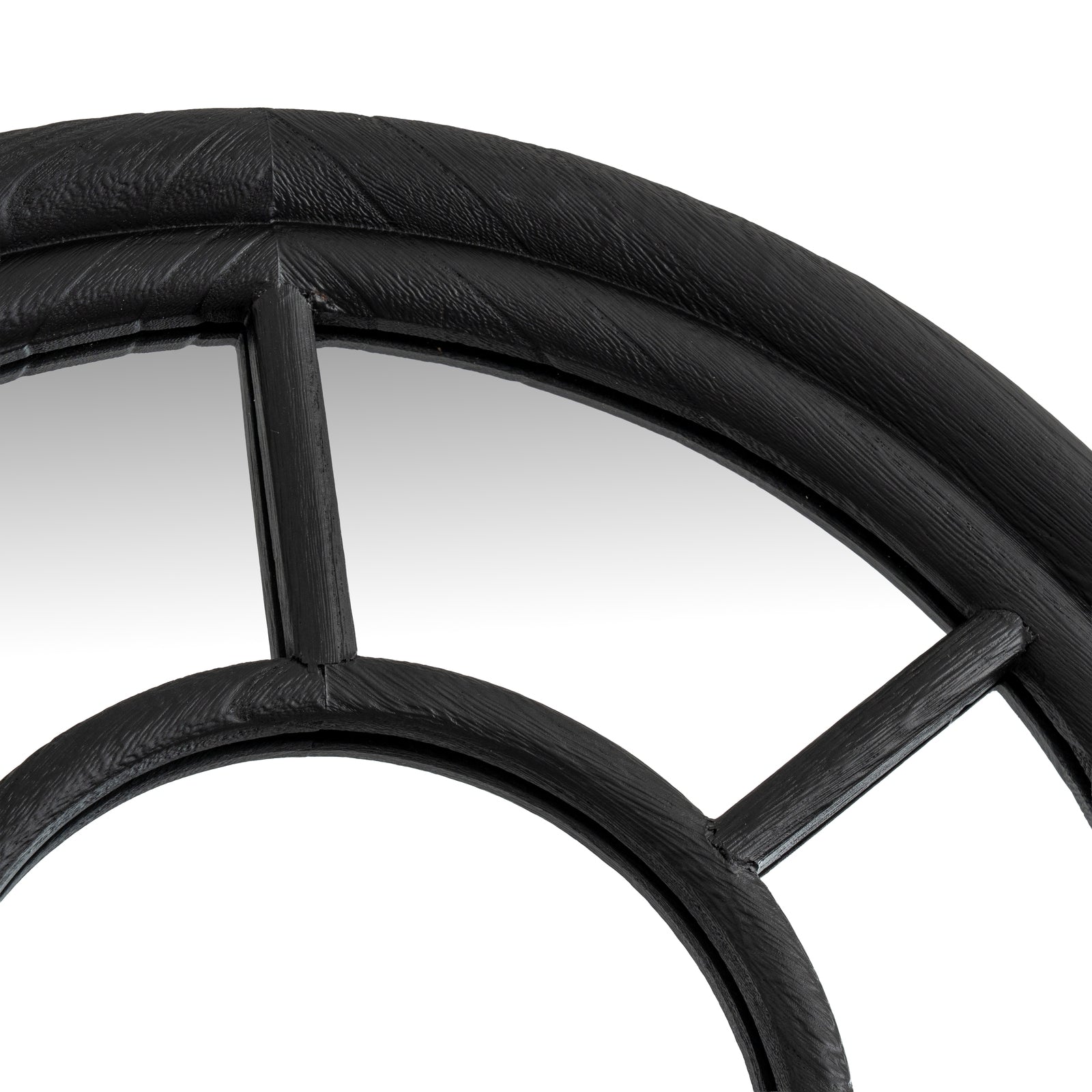 Black Wood Tall Arched Window Mirror - Wall Mirrors from the Quanta Home collection.