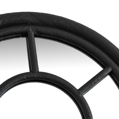 Black Wood Tall Arched Window Mirror - Wall Mirrors from the Quanta Home collection.