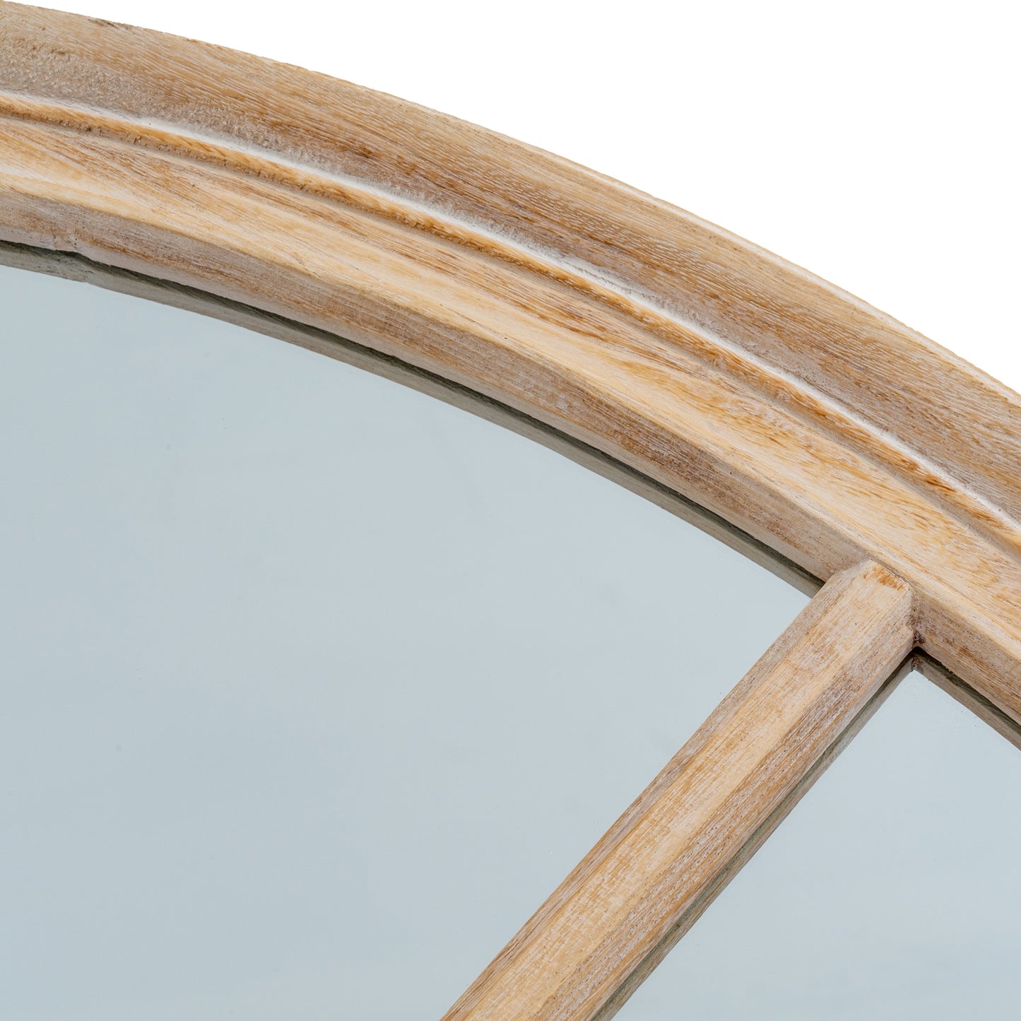 Washed Wood Round Window Mirror - Wall Mirrors from the Quanta Home collection.