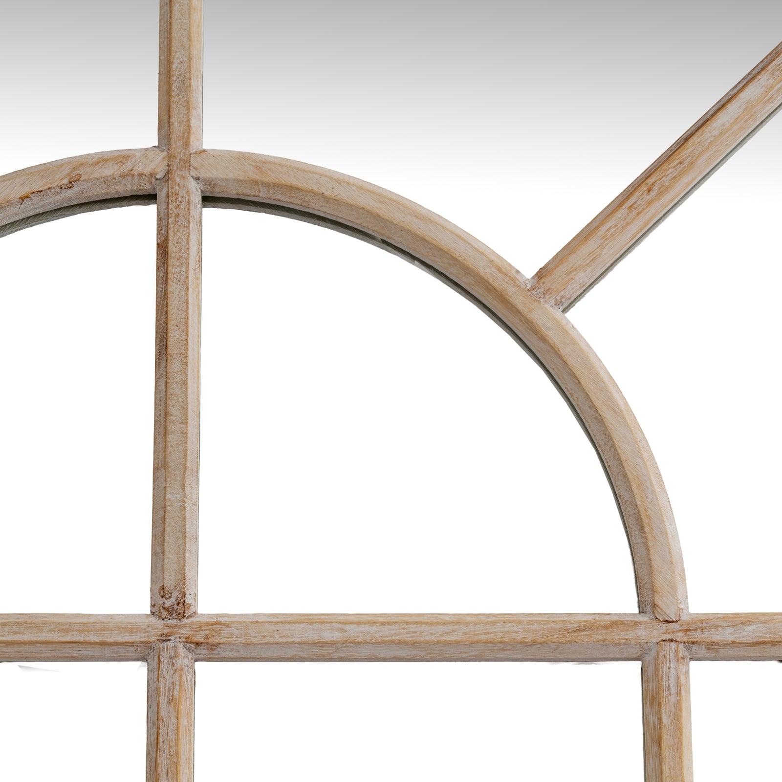 Washed Wood Arched Window Mirror - Wall Mirrors from the Quanta Home collection.