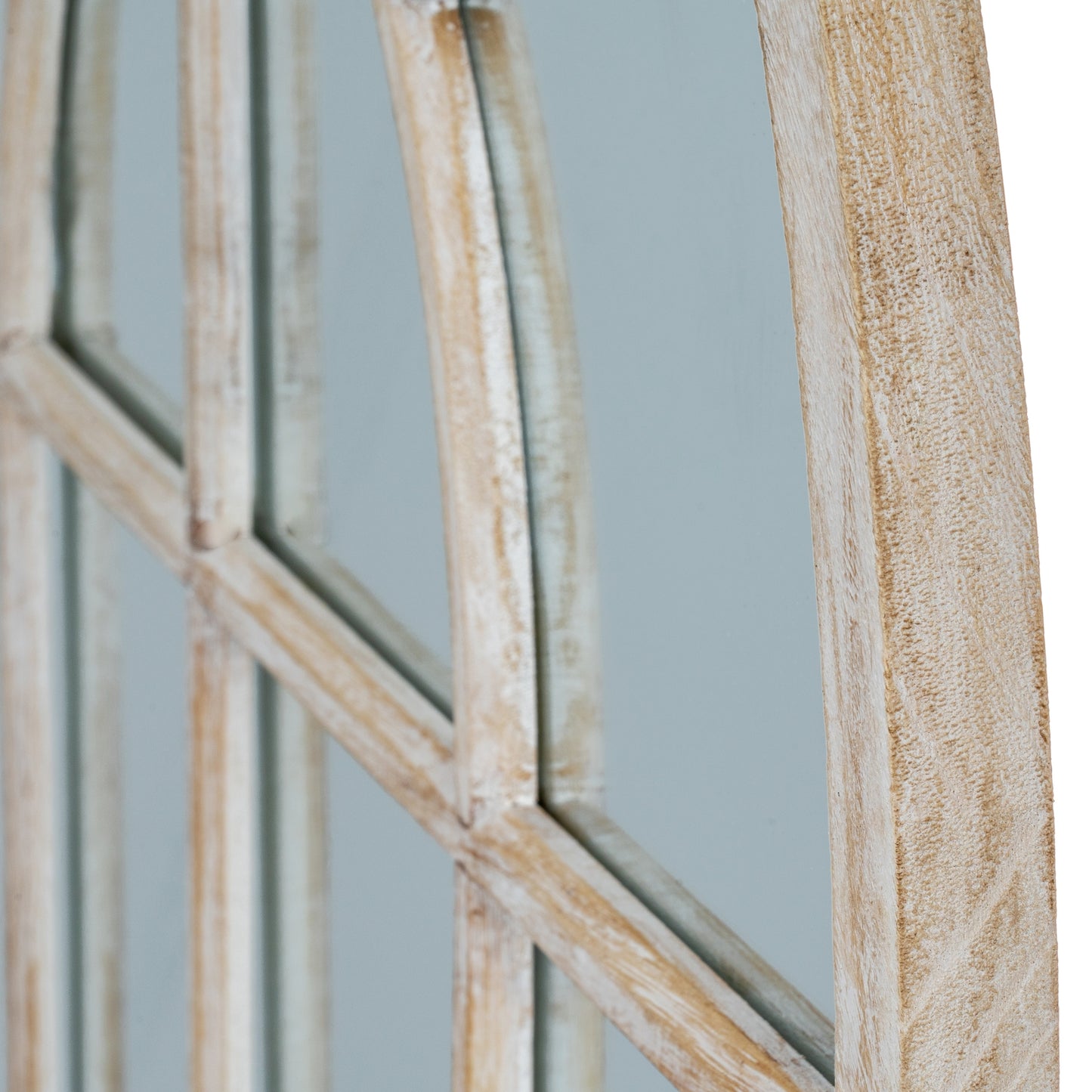 Washed Wood Arched Window Mirror - Wall Mirrors from the Quanta Home collection.