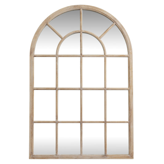 Washed Wood Arched Window Mirror - Wall Mirrors from the Quanta Home collection.