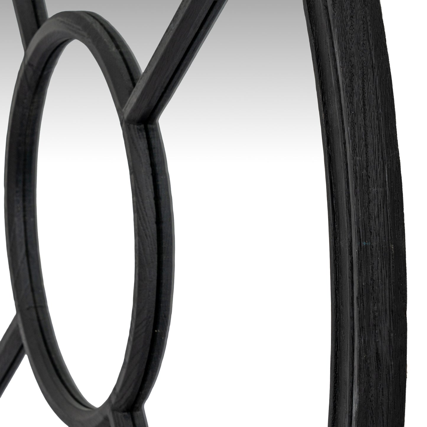 Black Wood Round Window Mirror - Wall Mirrors from the Quanta Home collection.
