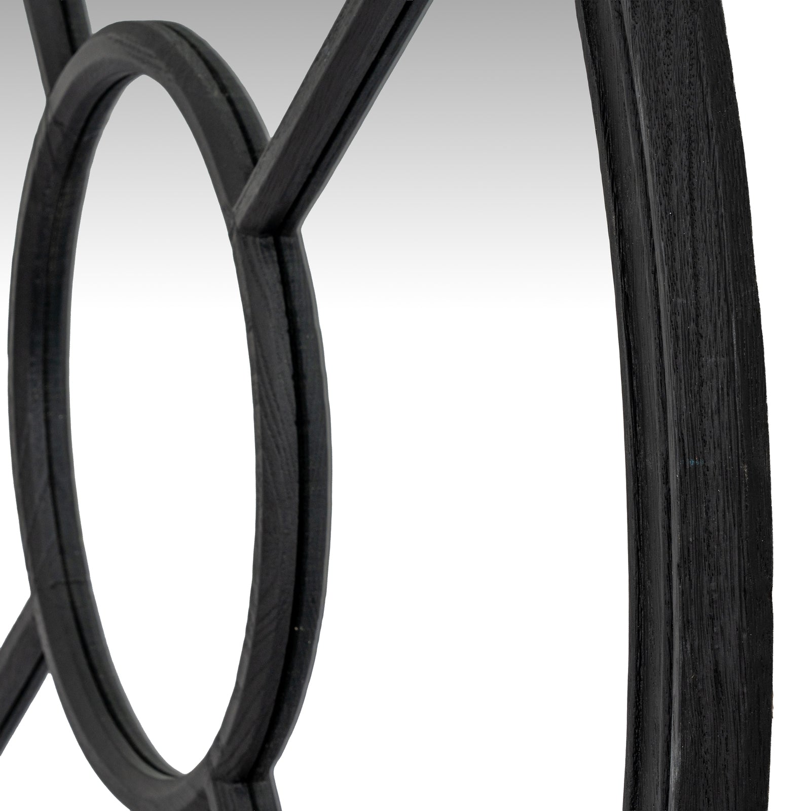 Black Wood Round Window Mirror - Wall Mirrors from the Quanta Home collection.