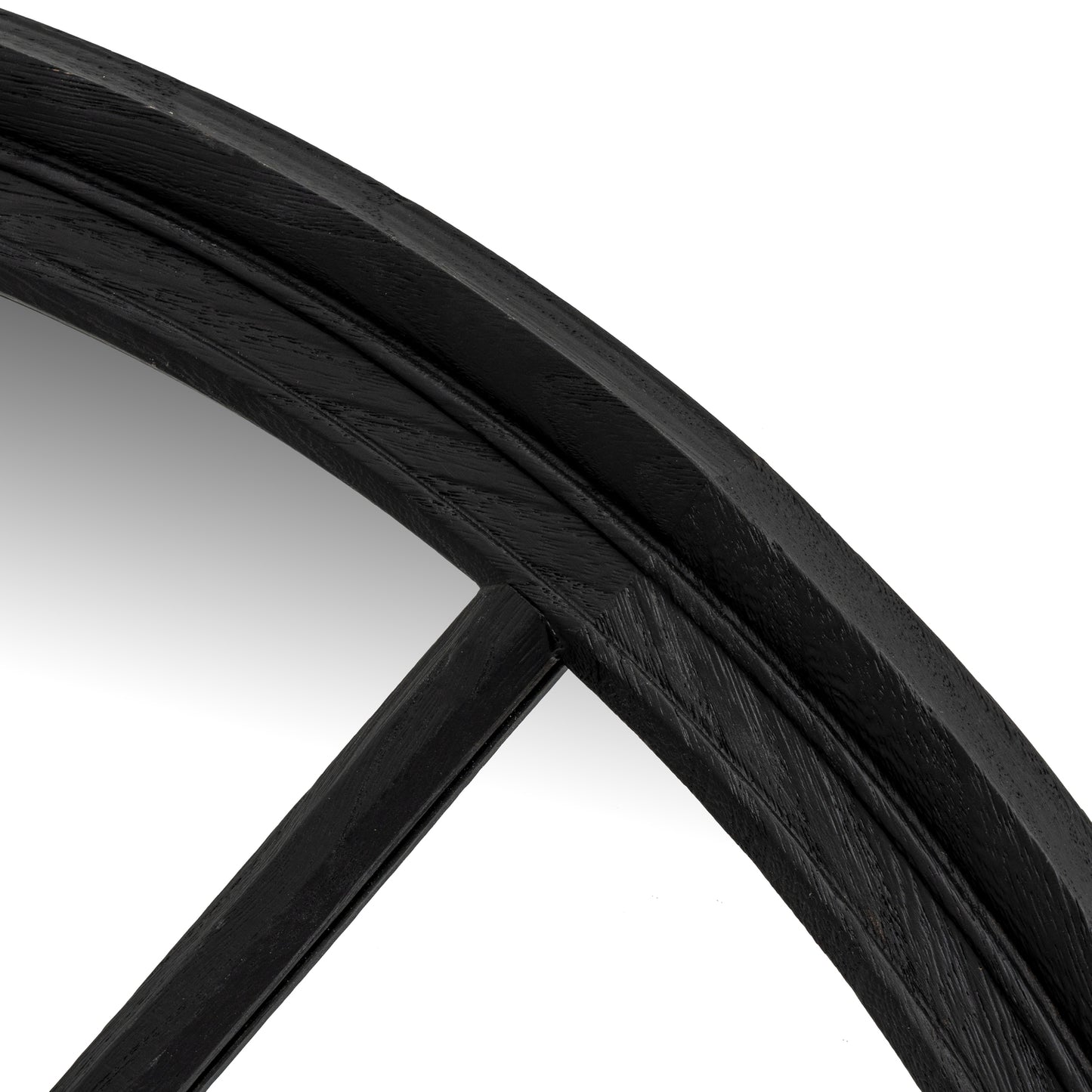 Black Wood Round Window Mirror - Wall Mirrors from the Quanta Home collection.