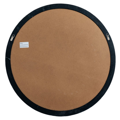 Black Wood Round Window Mirror - Wall Mirrors from the Quanta Home collection.