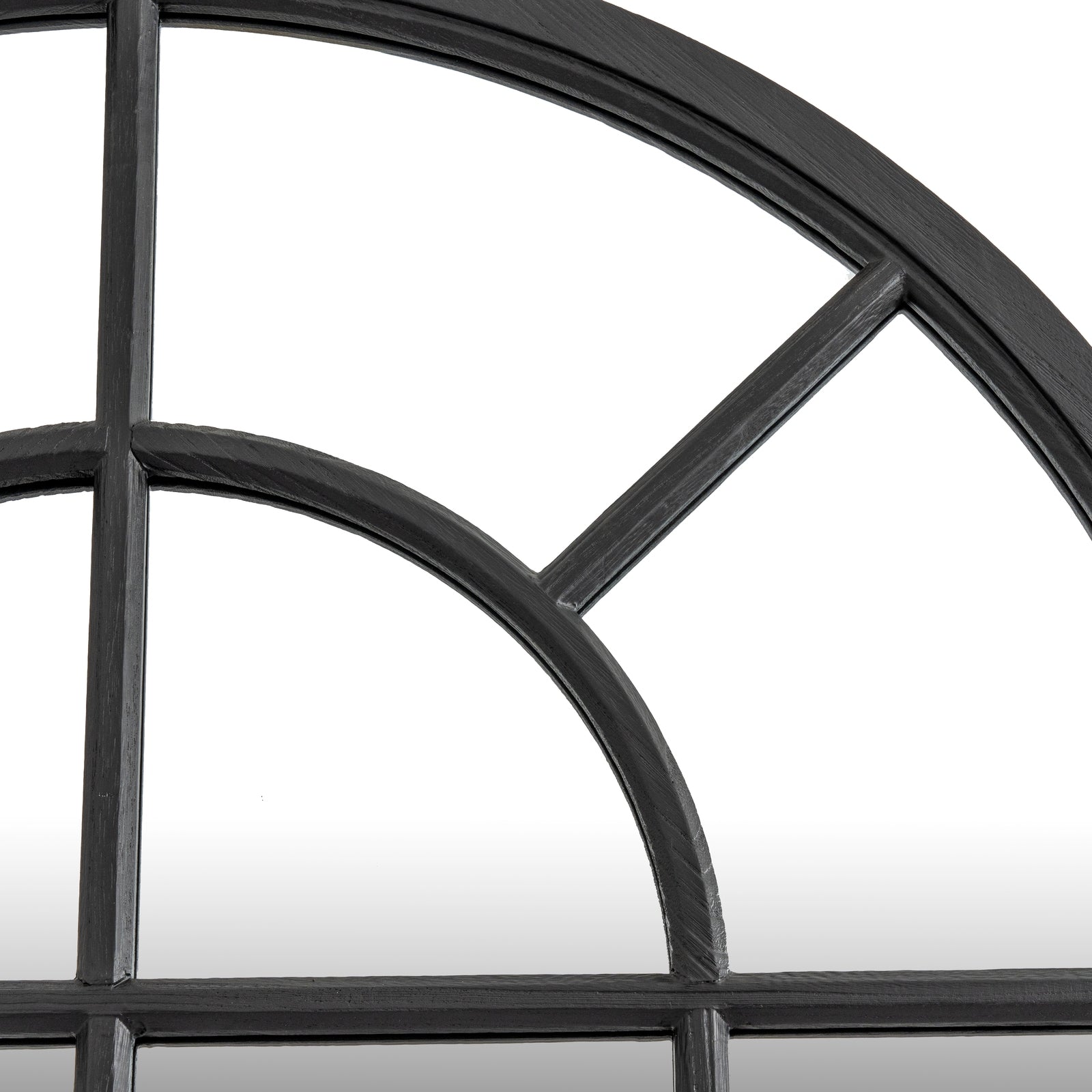 Black Wood Arched Window Mirror - Wall Mirrors from the Quanta Home collection.