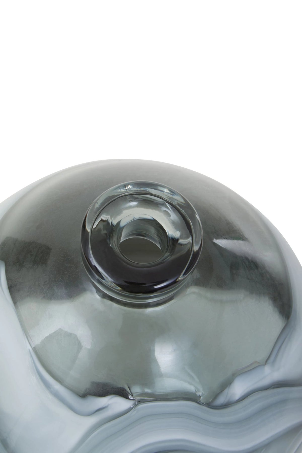 Rill Grey Swirl Design Small Glass Bottle Vase