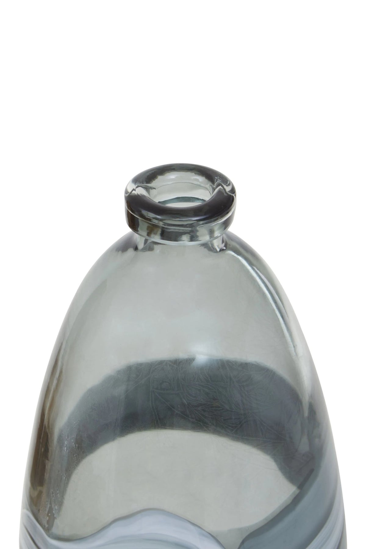 Rill Grey Swirl Design Medium Glass Bottle Vase