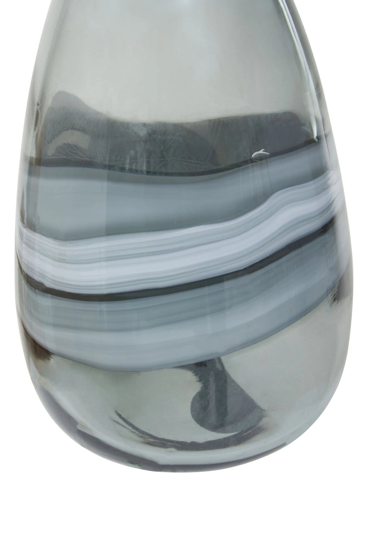 Rill Grey Swirl Design Medium Glass Bottle Vase