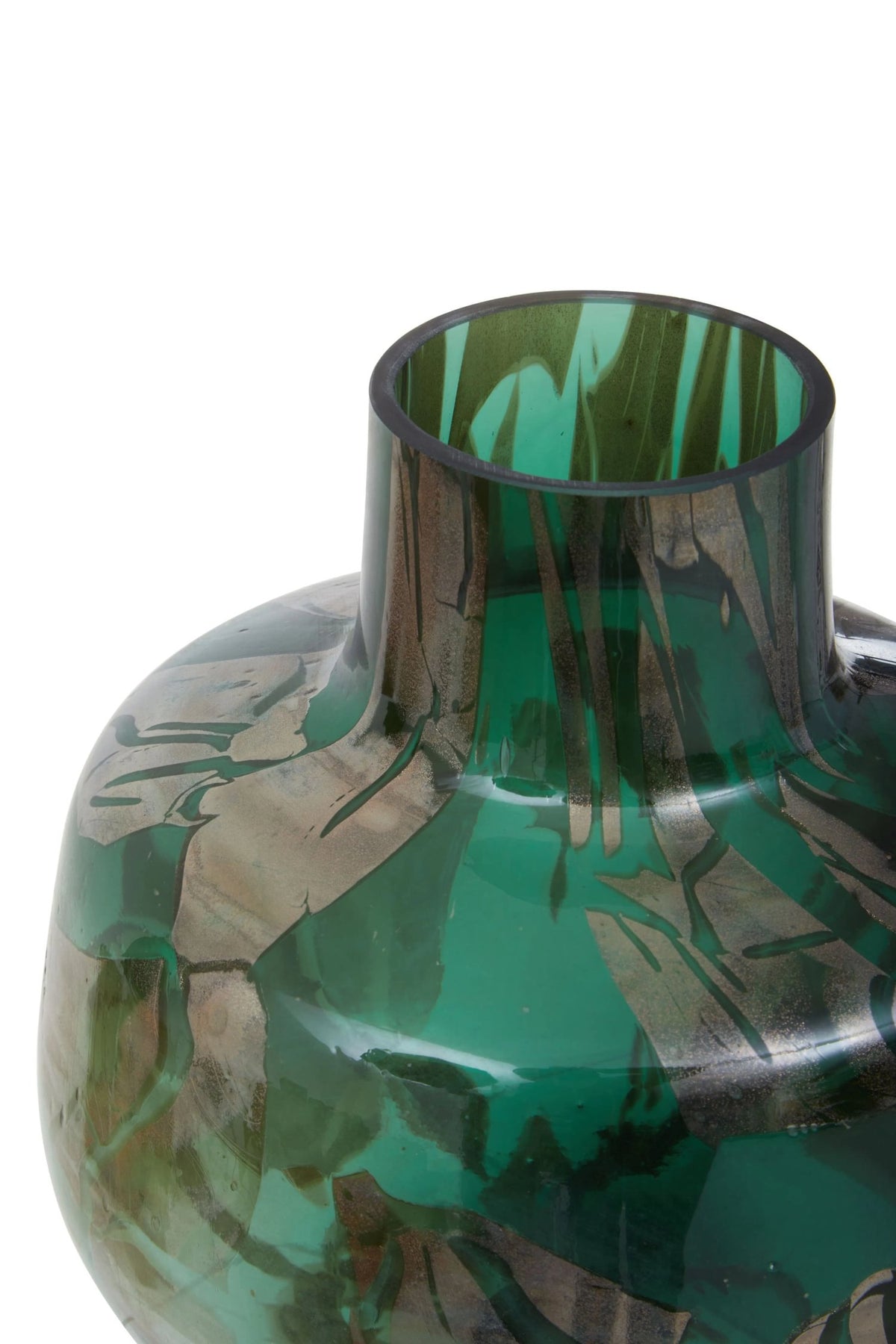 Sylvan Green and Gold Small Glass Vase