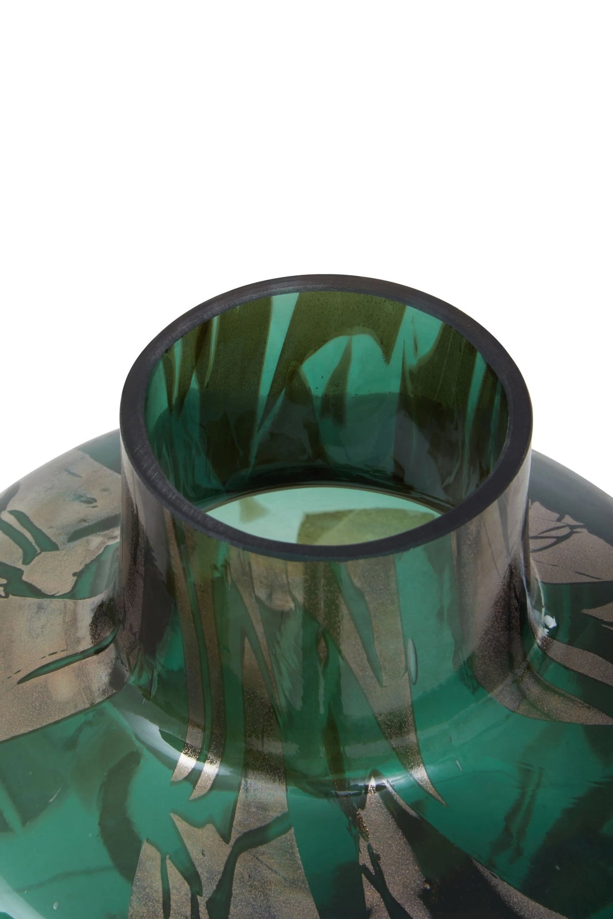 Sylvan Green and Gold Small Glass Vase