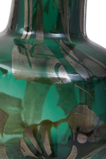 Sylvan Green and Gold Small Glass Vase