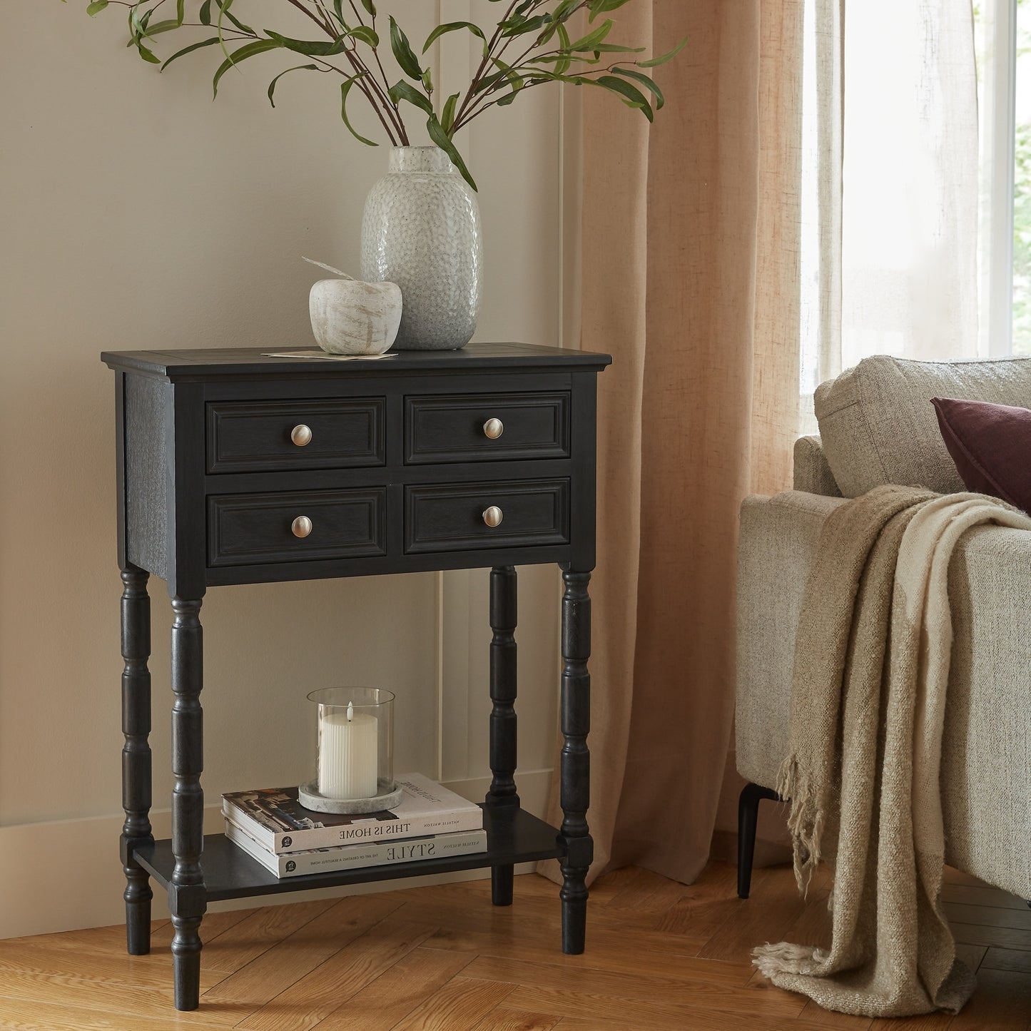 Contour Collection 4 Drawer Side Table