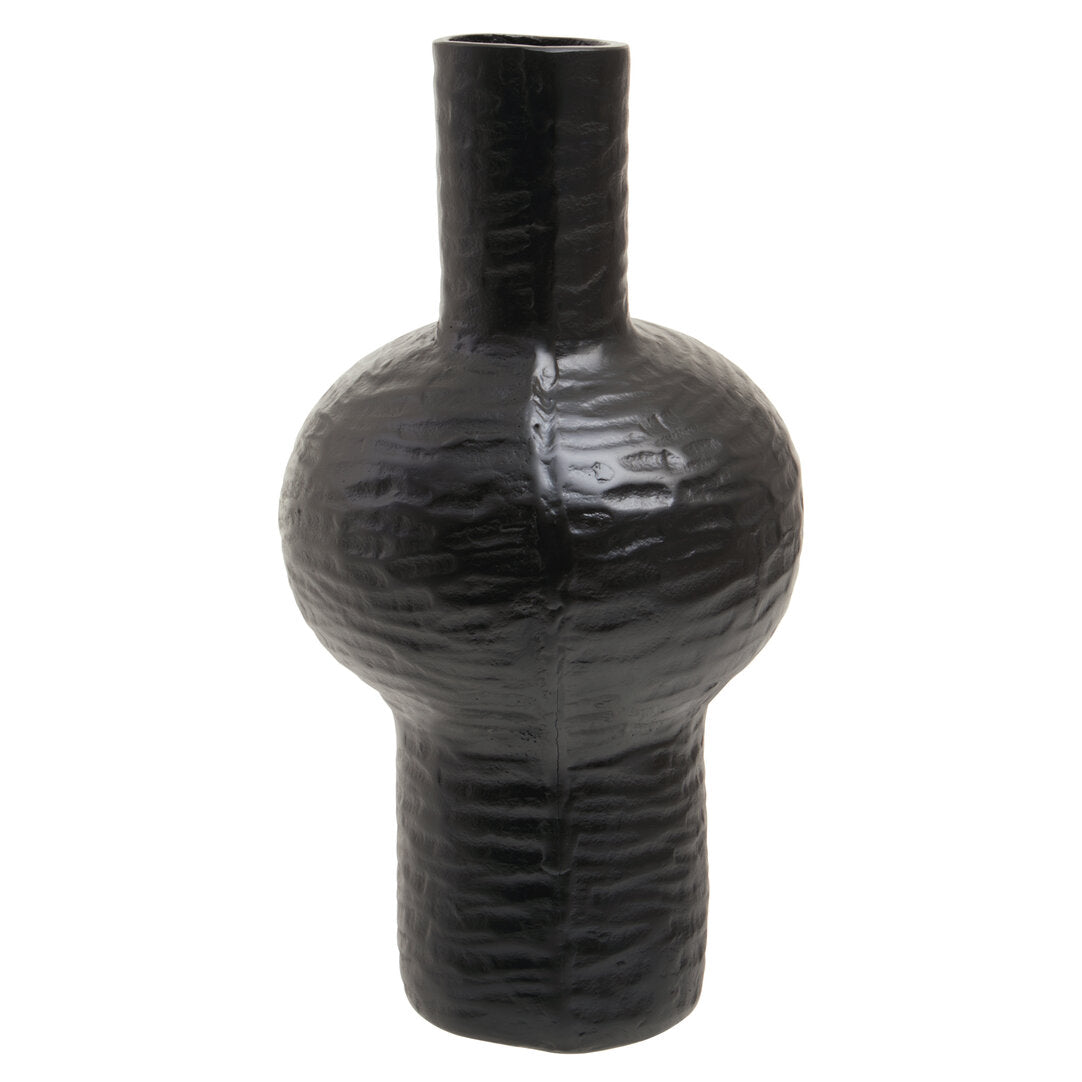 Bali Large Abstract Black Finish Vase