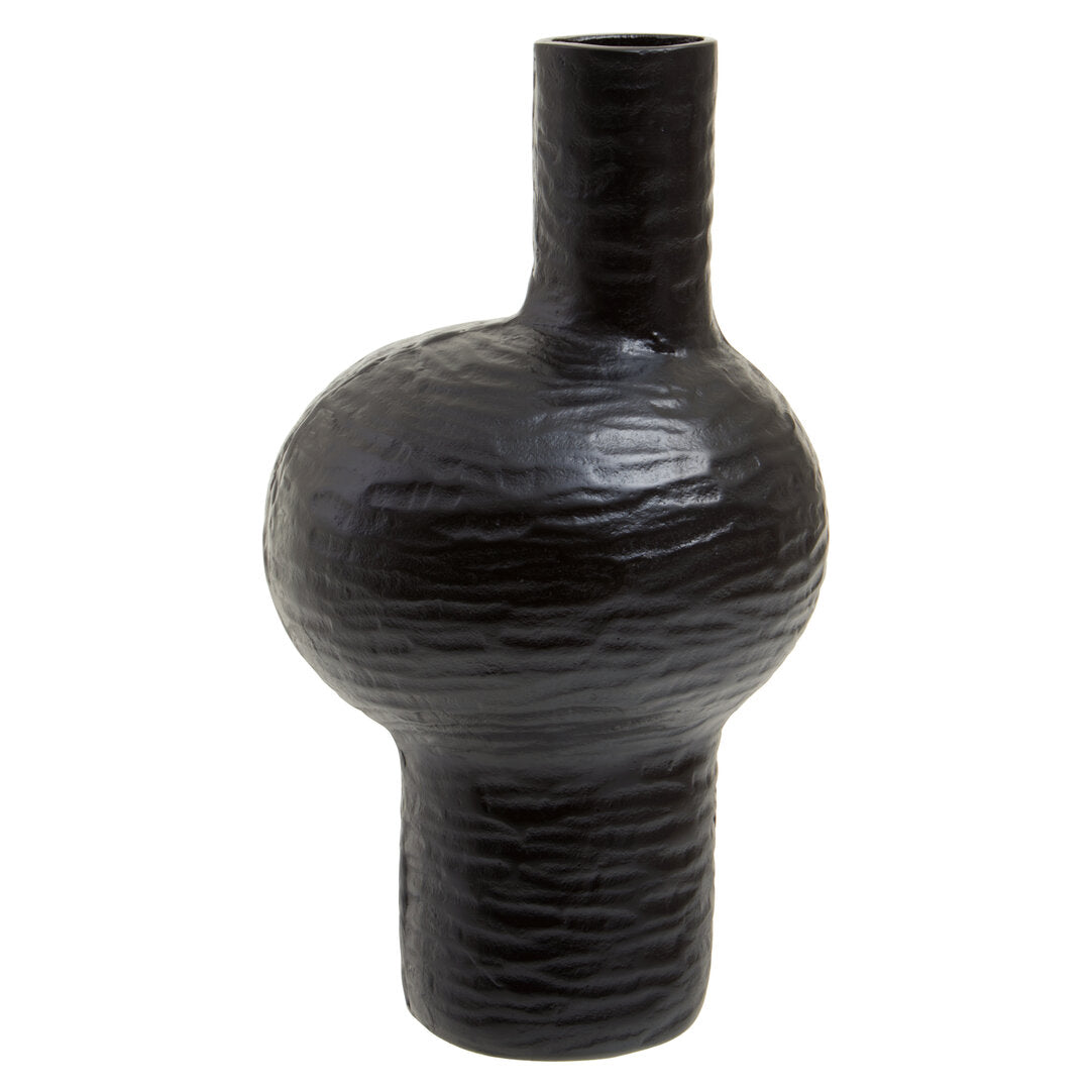 Bali Large Abstract Black Finish Vase