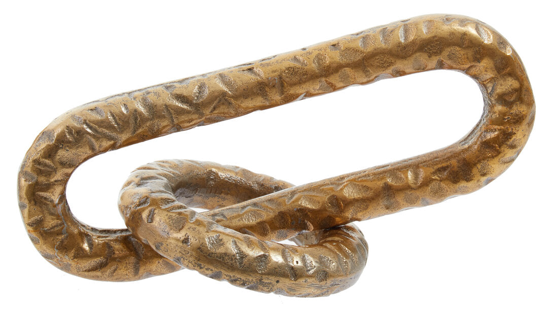 Link Hammered Gold Chain Sculpture
