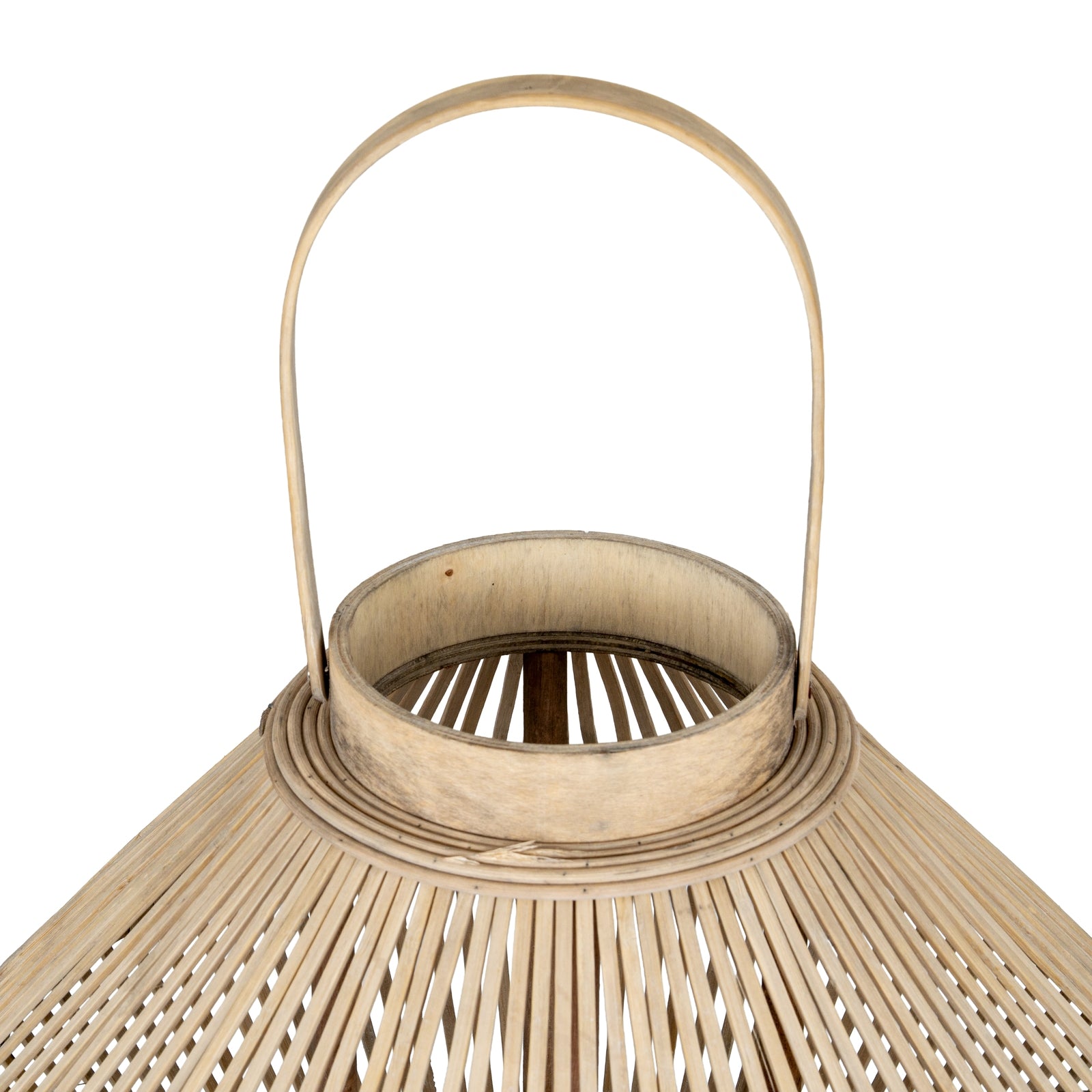 Cone Wicker Lantern With Glass Holder - Candle Holders from the Quanta Home collection.