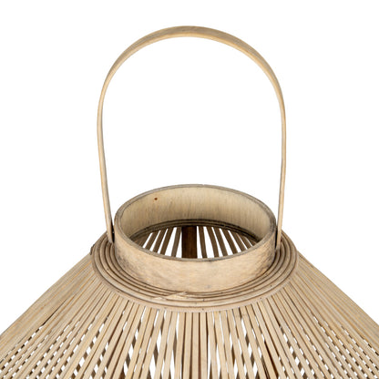 Cone Wicker Lantern With Glass Holder - Candle Holders from the Quanta Home collection.