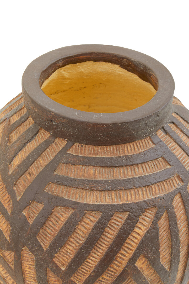 Manor Round Brown Planter