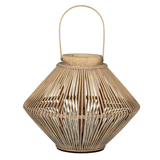 Cone Wicker Lantern With Glass Holder - Candle Holders from the Quanta Home collection.