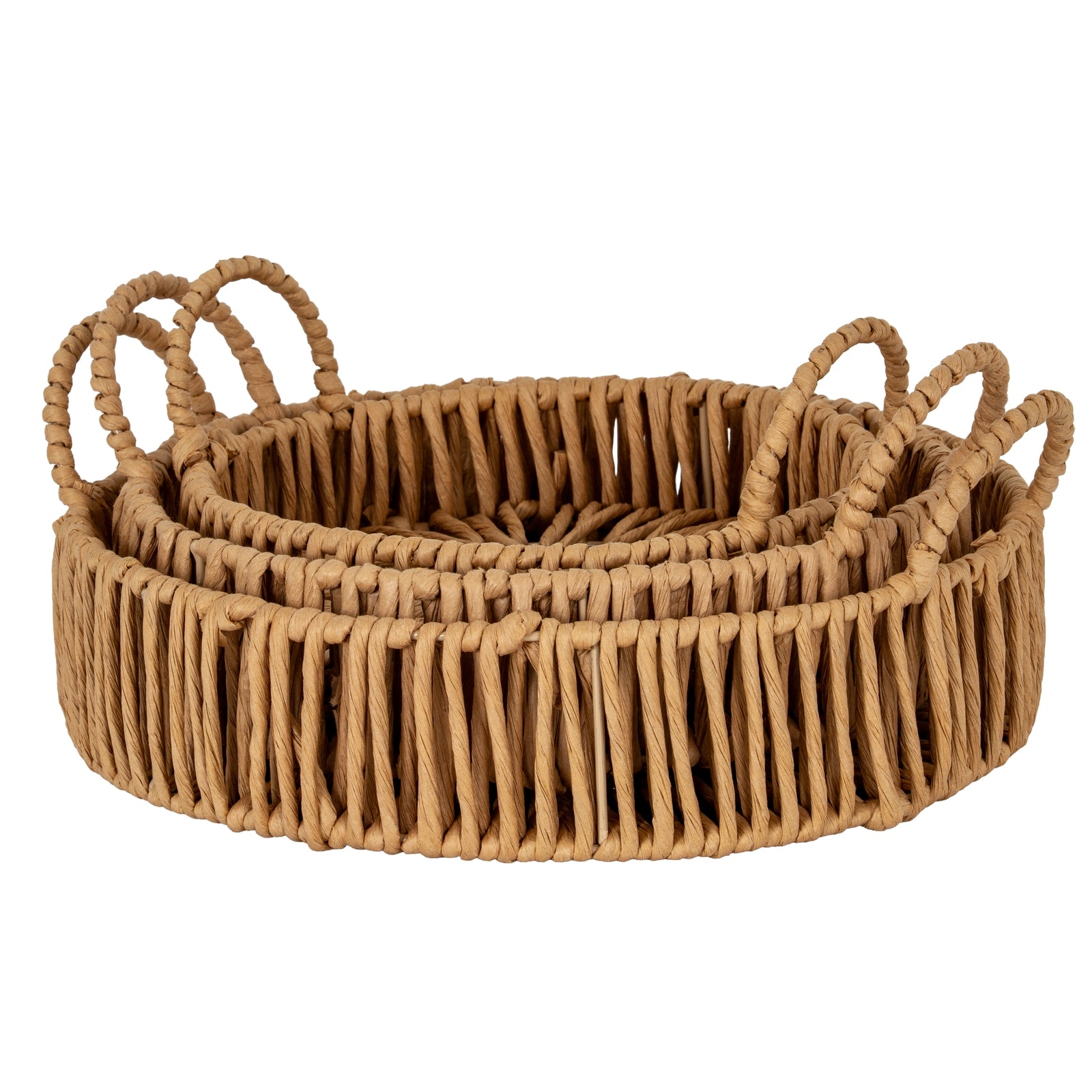 Large Loop Handle Set of 3 Round Trays - Trays from the Quanta Home collection.