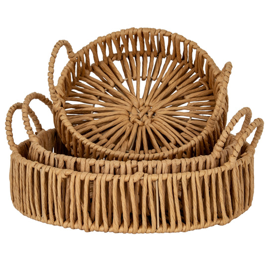 Large Loop Handle Set of 3 Round Trays - Trays from the Quanta Home collection.