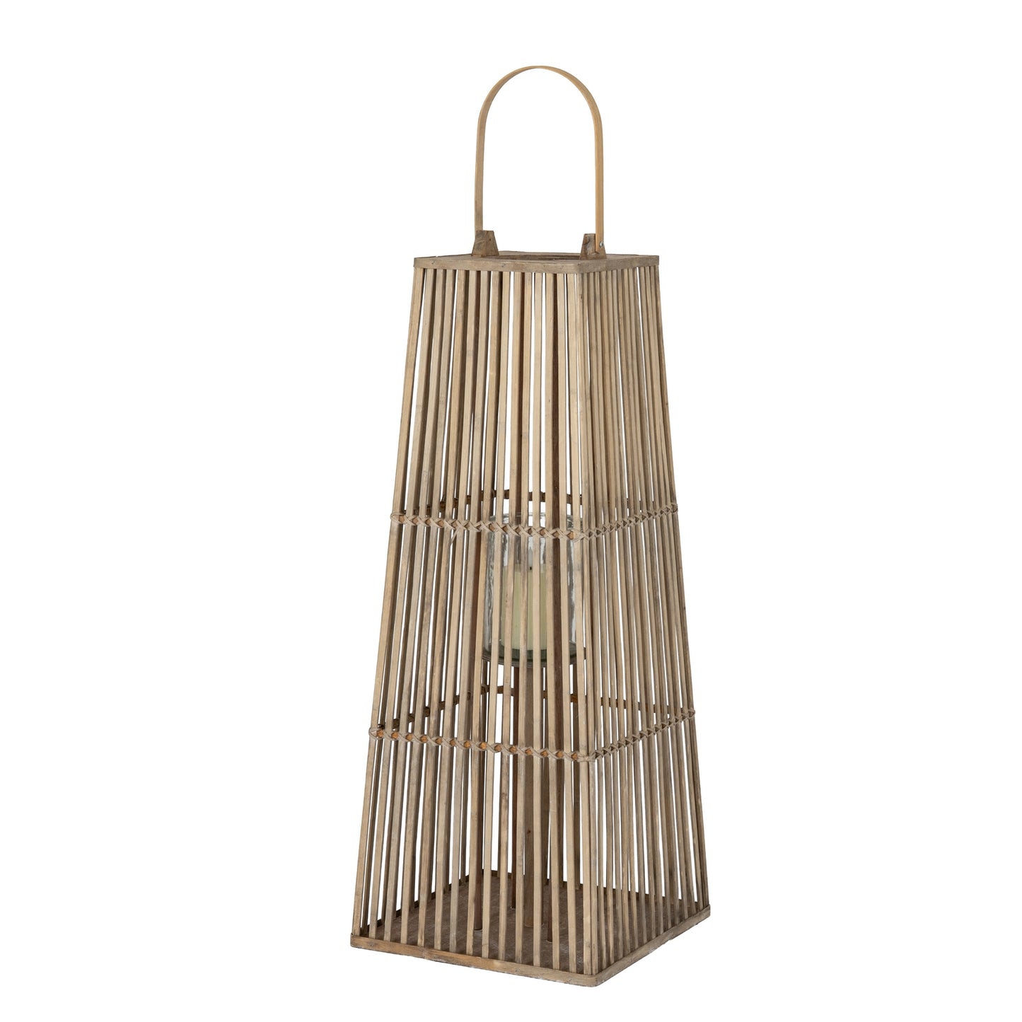 Large Silo Wicker Lantern With Glass Holder - Candle Holders from the Quanta Home collection.