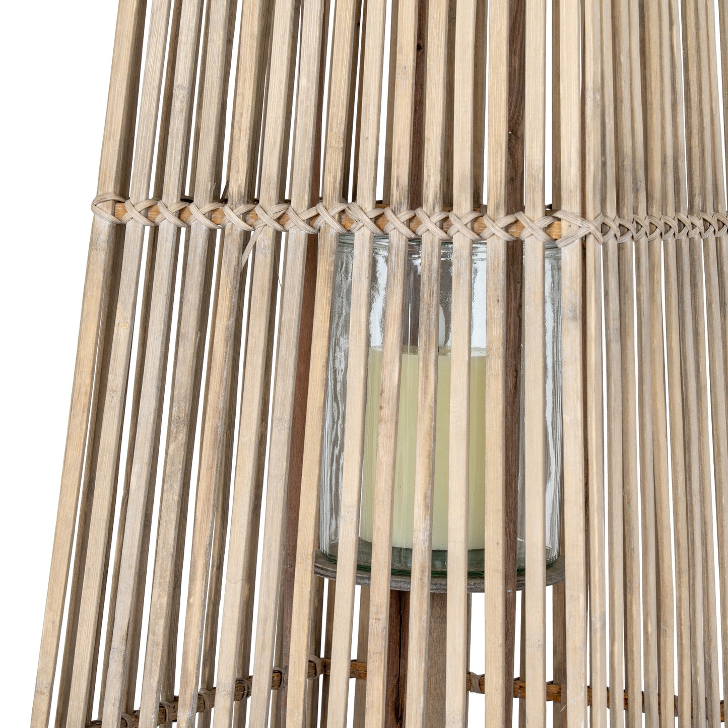 Large Silo Wicker Lantern With Glass Holder - Candle Holders from the Quanta Home collection.