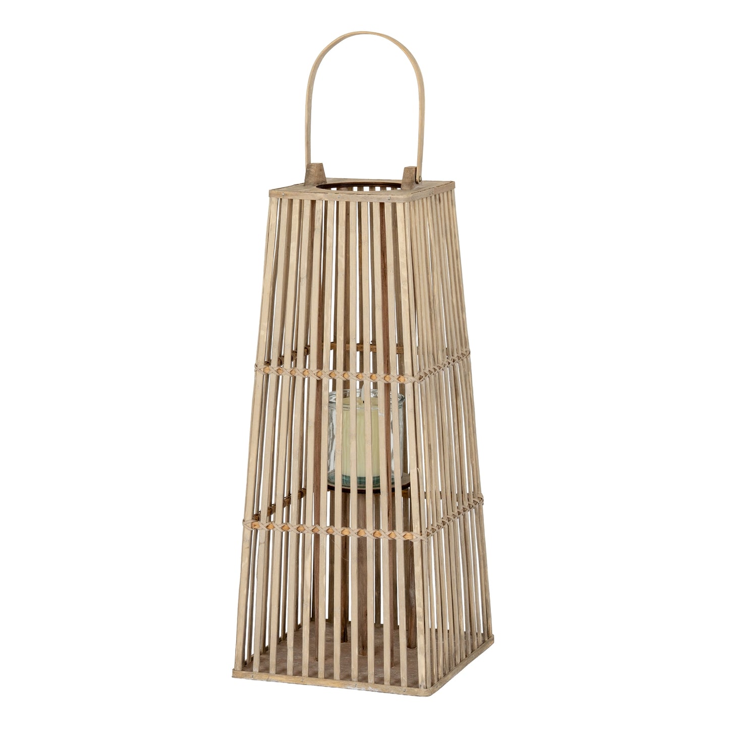 Medium Silo Wicker Lantern With Glass Holder - Candle Holders from the Quanta Home collection.