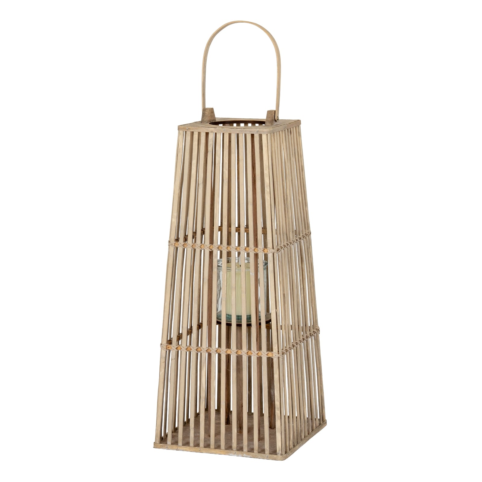Medium Silo Wicker Lantern With Glass Holder - Candle Holders from the Quanta Home collection.