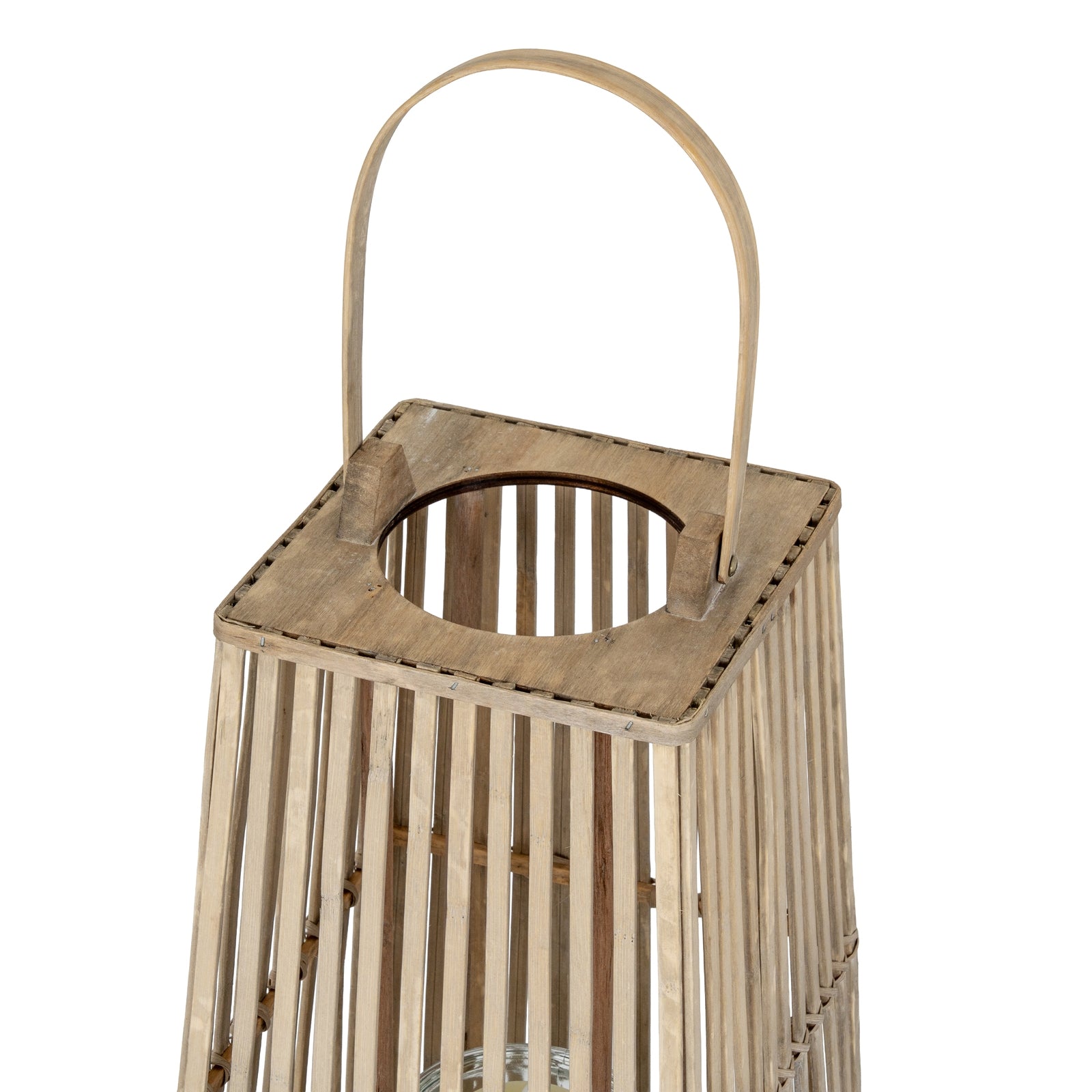 Medium Silo Wicker Lantern With Glass Holder - Candle Holders from the Quanta Home collection.